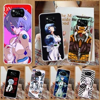 anime evangelions ayanami rei phone case for xiaomi poco x3 gt x4 nfc f3 f2 f1 m3 m2 m4 pro mi note 10 lite a3 a2 a1 cc9e shell