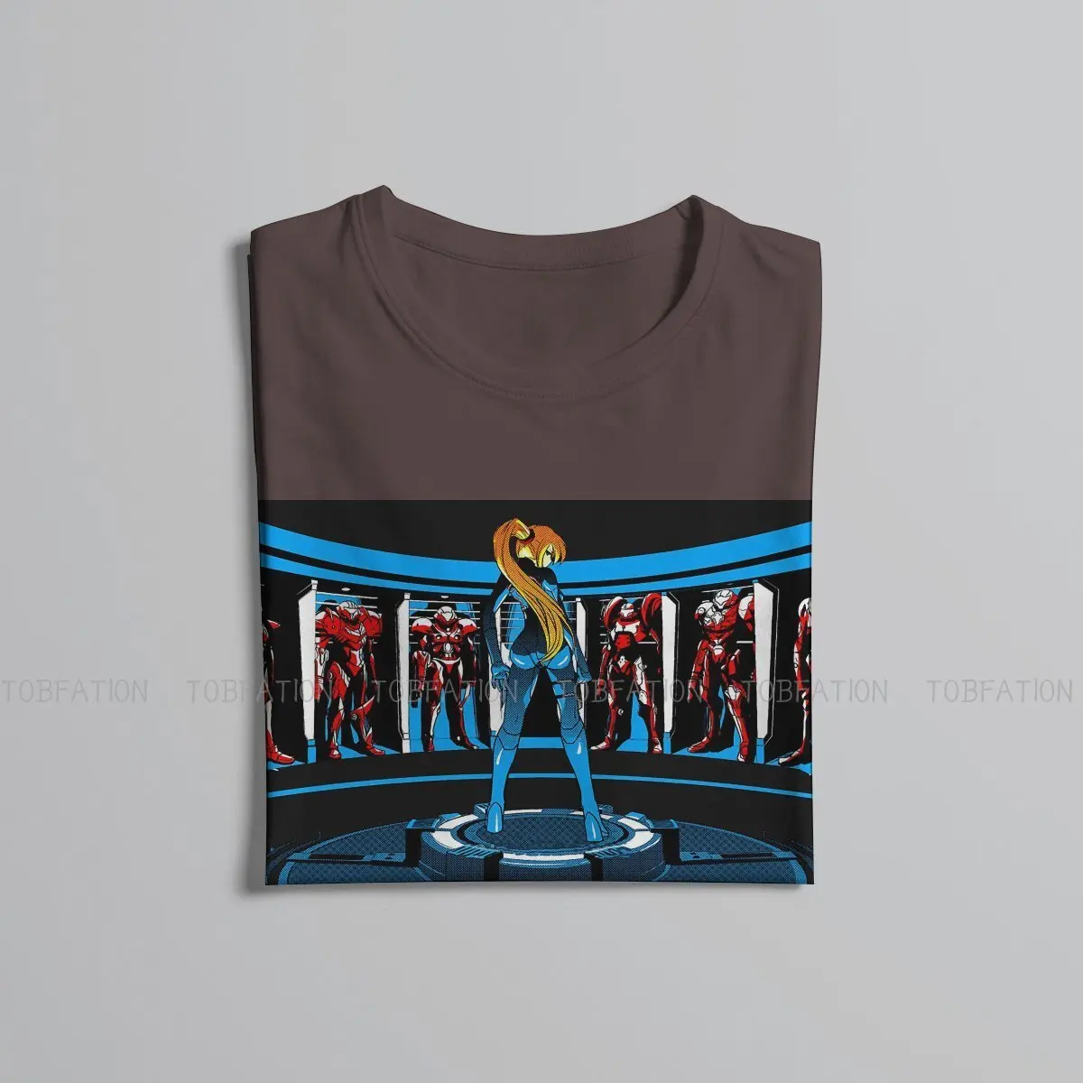 Мужская футболка из ткани Super Metroid Samus с круглым вырезом |