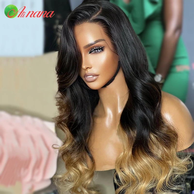 Парик Alinana 13x 6 на сетке спереди с эффектом омбре 27 цветов волнистый прозрачный