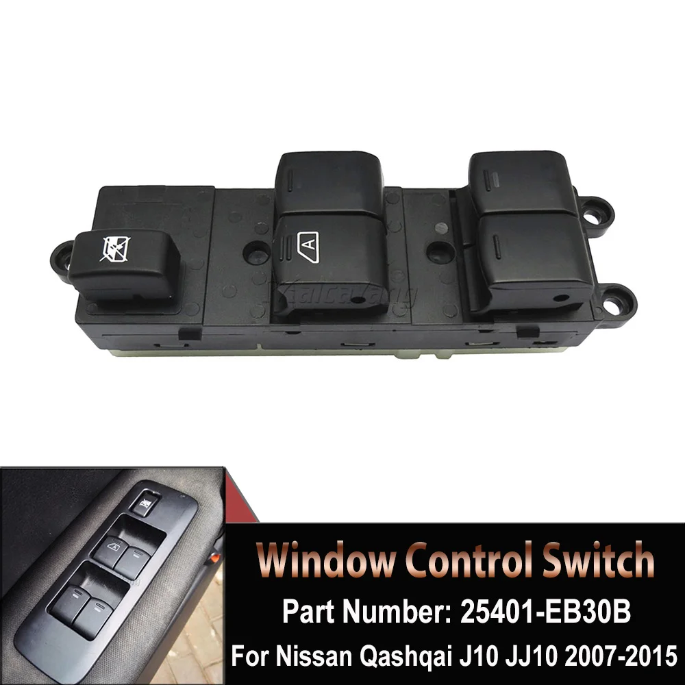 

High Quality Schalter For Nissan Qashqai J10 2.0 dCi 4WD Navara D40 Vehicles Car QZ Power Window Switch 25401-EB30B 25401-JD00A