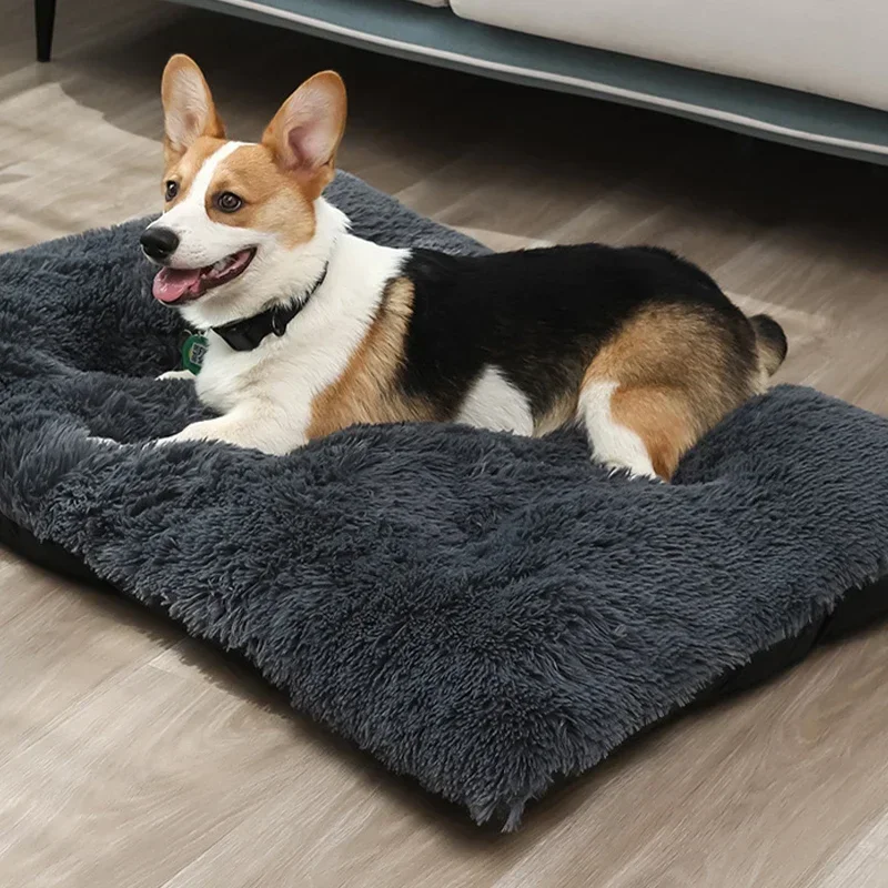 

Plush Dog Bed Mats Washable Sofa Cushion for Small Medium Large Dogs Soft Sleep Kennel Removable Dog House 반려견 집 Cama Perro