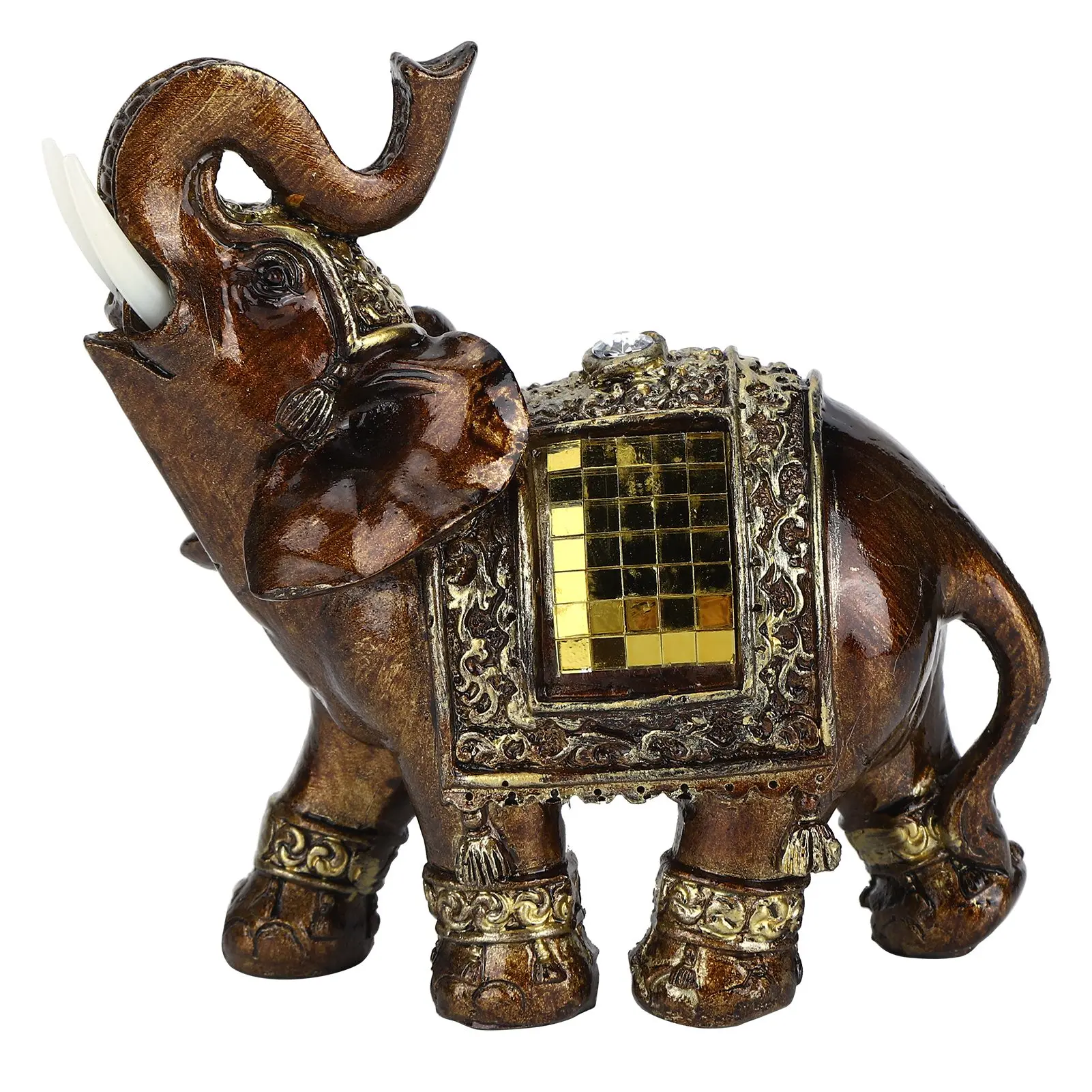 

Elephant Statues Artistic Home Figurines Decoration Resin Crafts Lucky Animals OrnamentsSmall Size