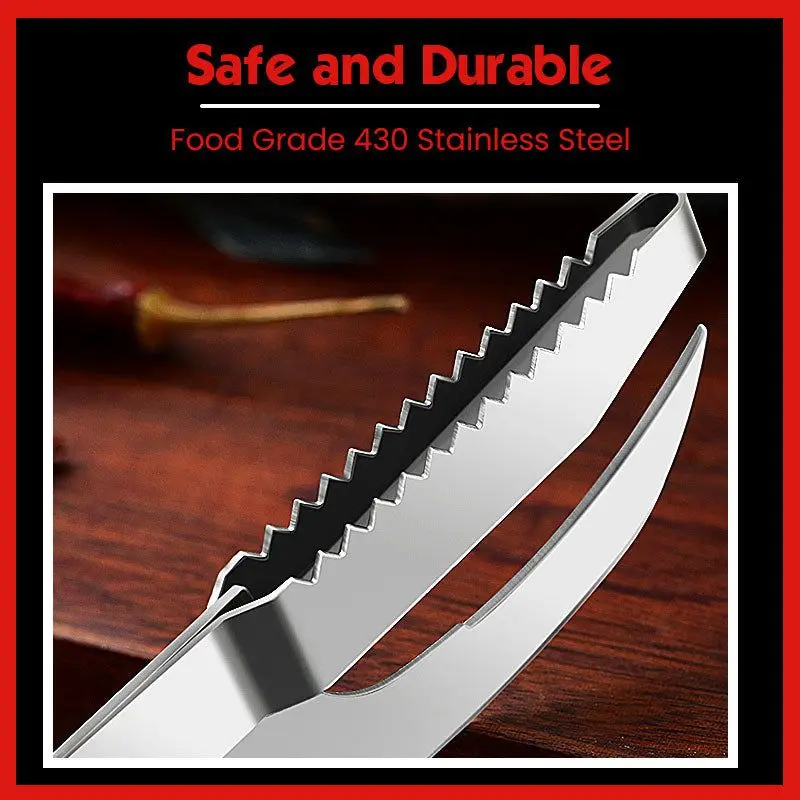Фото Нож для рыбной чешуи, кухонный инструмент 3 в 1 из нержавеющей стали, для удаления косточек и косточек №3