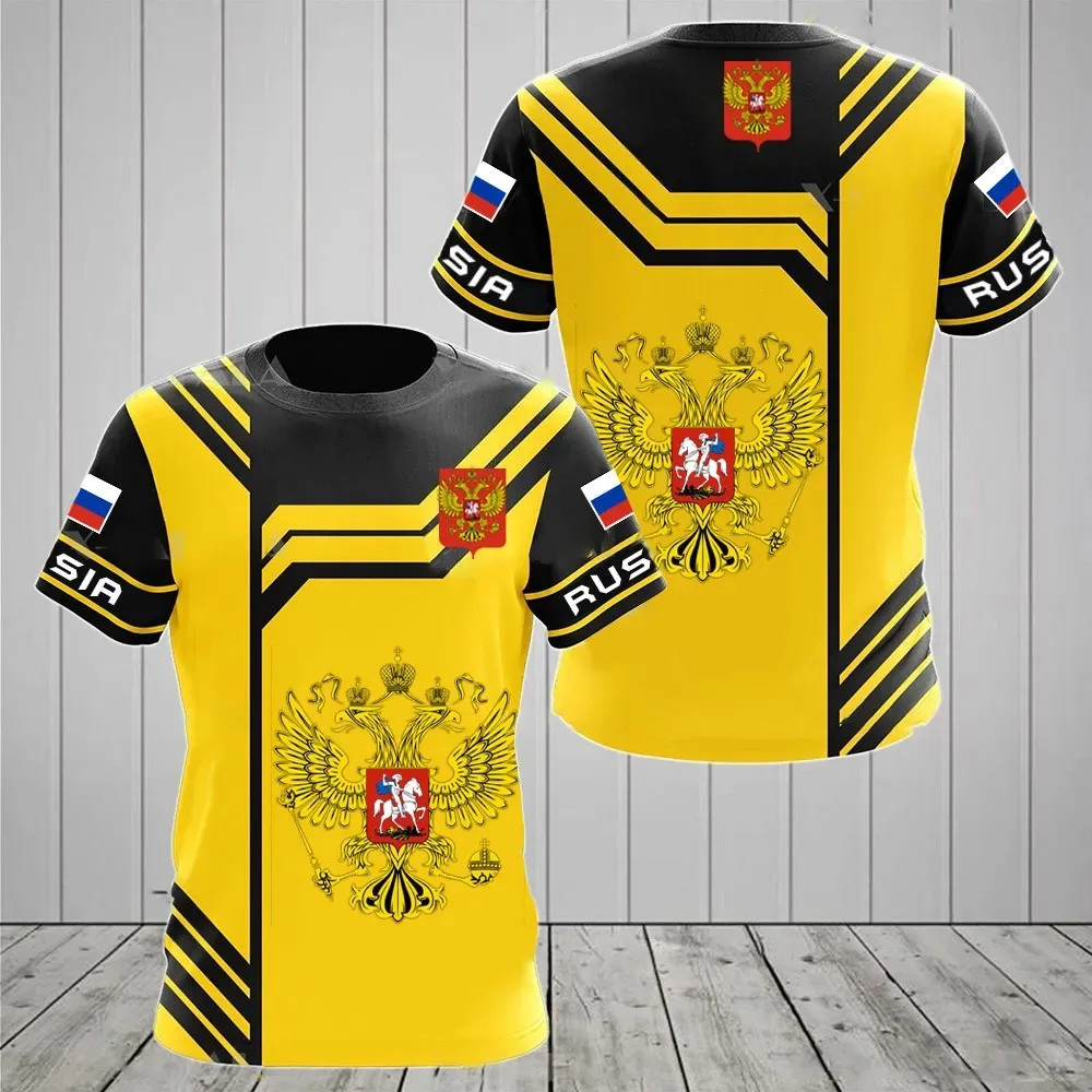 Футболка унисекс с короткими рукавами для детей и взрослых логотипом русского