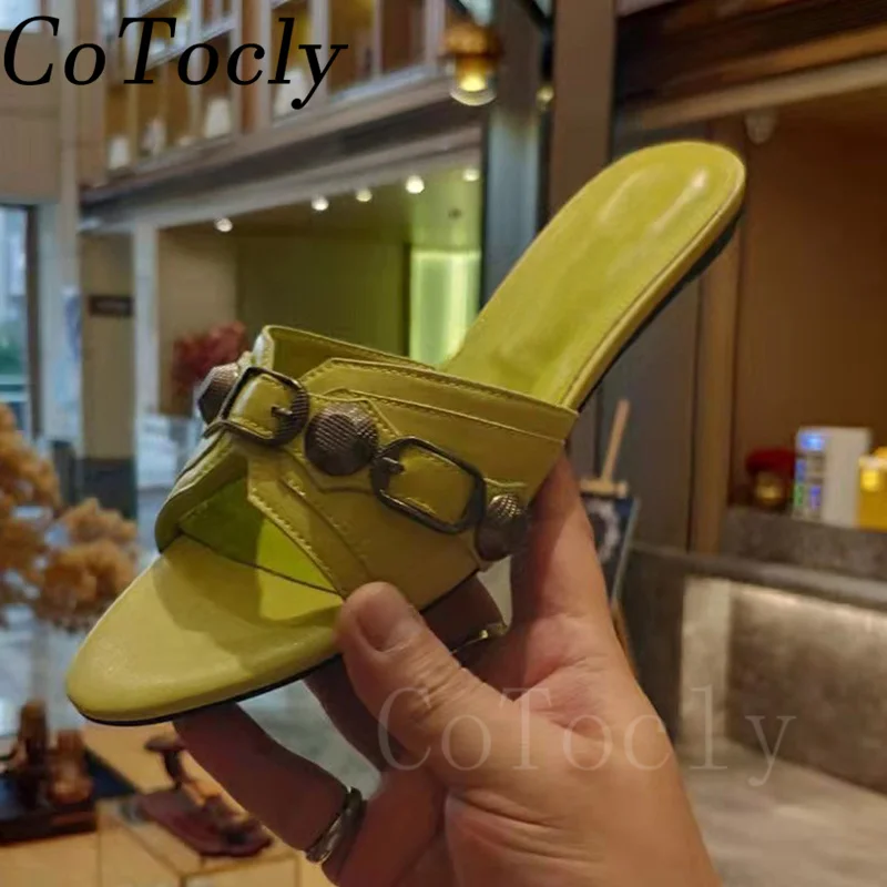 Шлепанцы женские с острым носком сандалии-гладиаторы на высоком каблуке