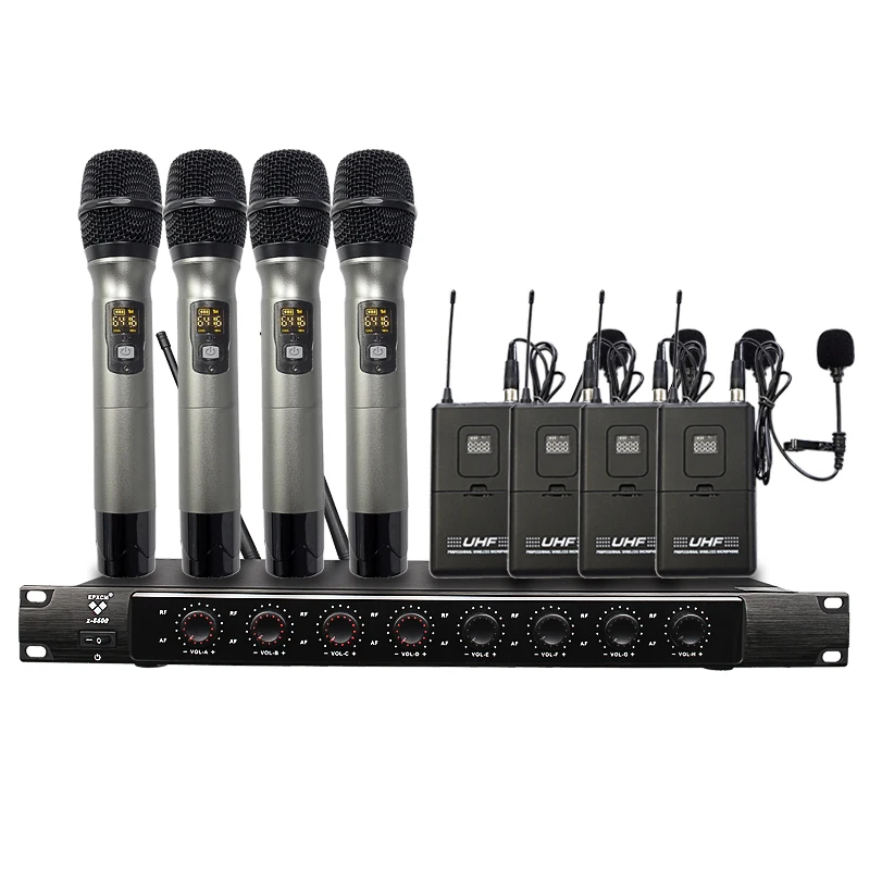 

EPXCM EPXCM Wholesale High Quality Long Distance 1U UHF 8 Channel Wireless Microphone for meetting, school,performance