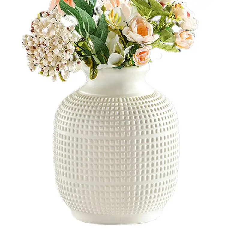 Ceramic Imitation Vase Small Bud Unbreakable Floral Vase Centerpieces Geometric Flower Vases For Home Living Room Table Decor