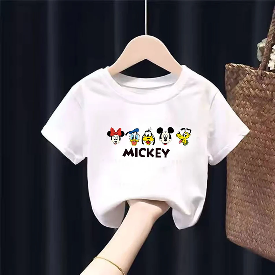 

Baby Girl Summer Short Sleeve Tshirt Casual Cartoon Print Mickey T-shirt for Kids 2022 Funny Style Children's Tops Tees 18M-12Y