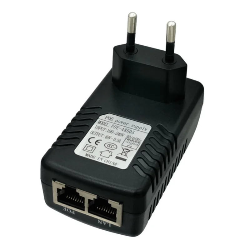 

CCTV Security Surveillance PoE Power Supply 48V 0.5A 24W POE Wall Plug POE Injector Ethernet Adapter Phone US EU Plug