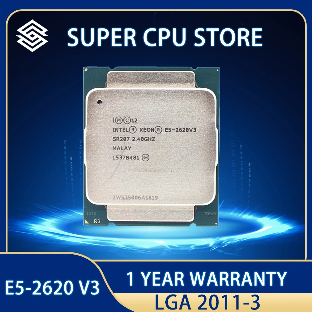 Процессор Intel Xeon E5 2620 V3 CPU 2,4G Serve E5-2620 V3 2620V3 для ПК, центральный процессор для компьютера, б/у, совместим с материнской платой X99 LGA 2011-3