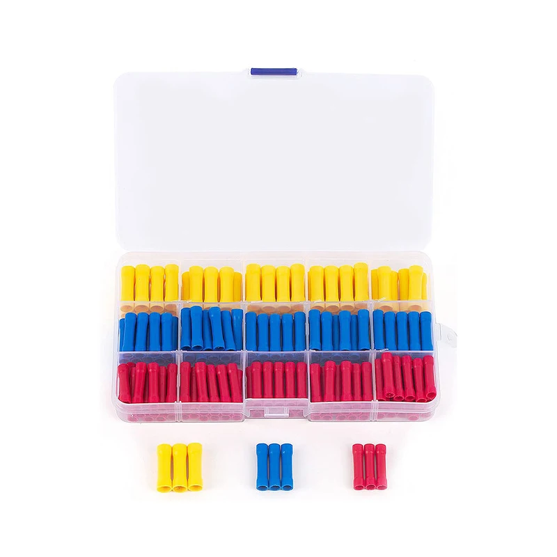 

200 pcs BV1. 25/BV2/BV5. 5 red blue yellow butt joint crimping connector linear terminal connector