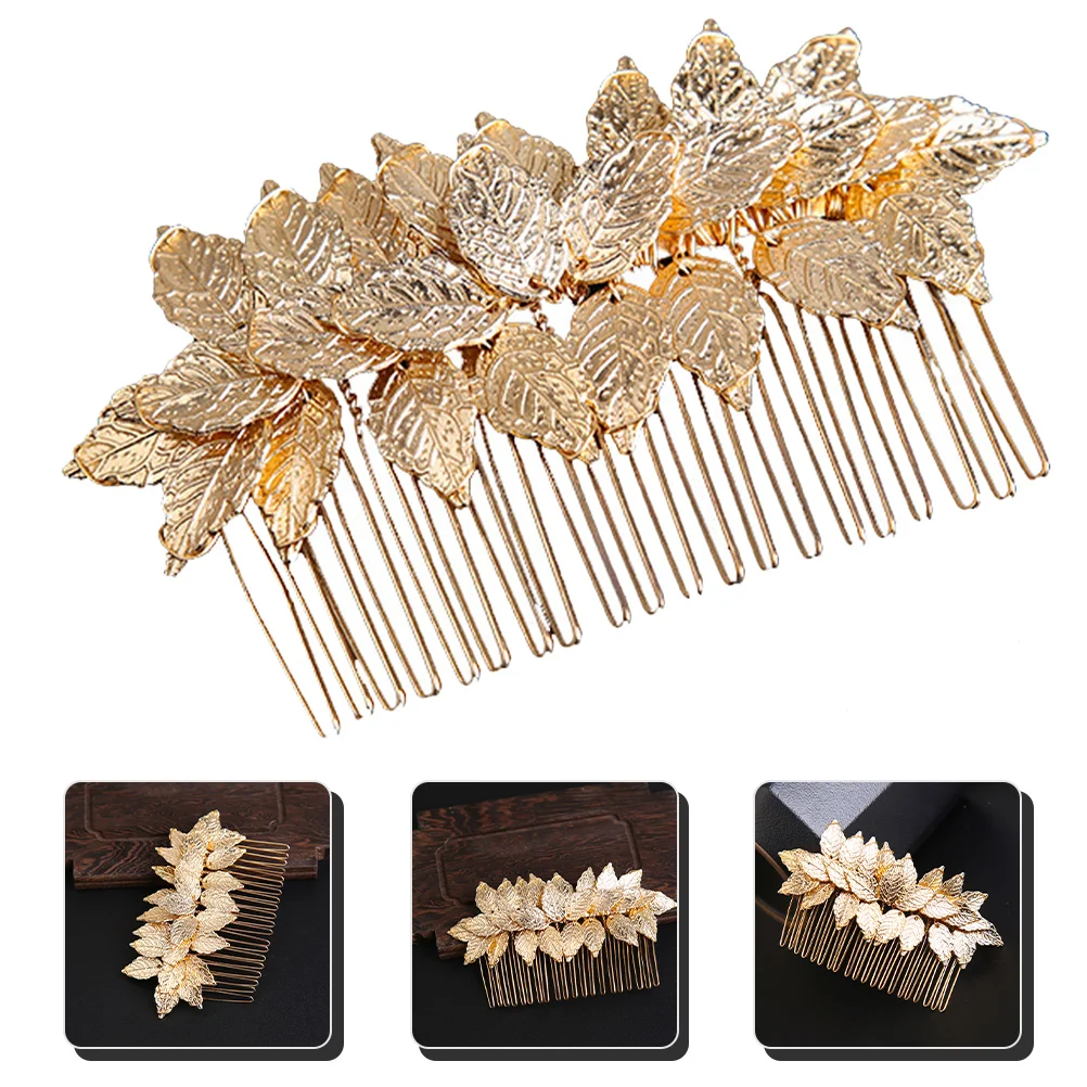 

Hair Comb Wedding Accessories Bridal Leaf Combs Flower Vintage Side Golden Bride Pieces Gold French Piece Leaves Headpiece