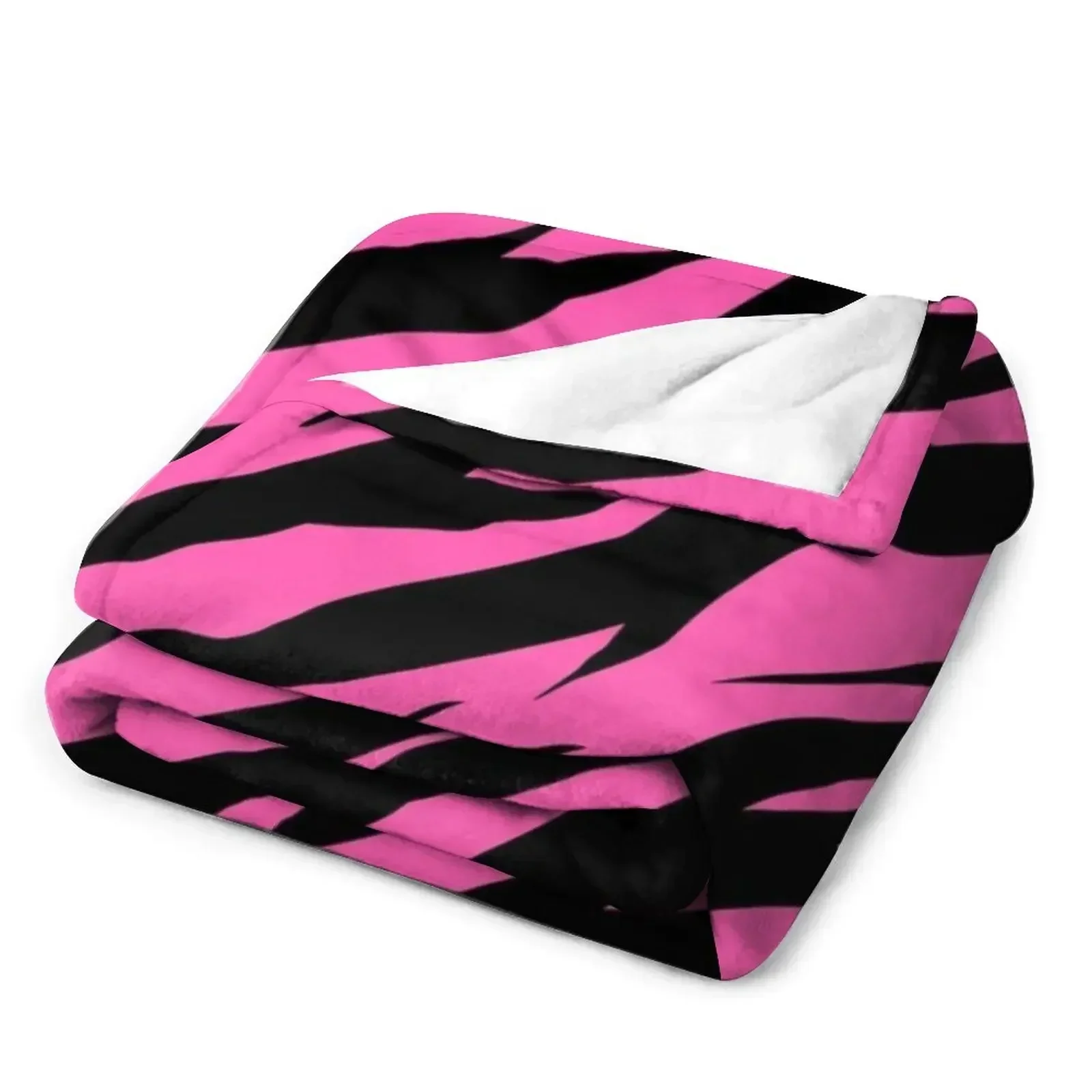 Розовое одеяло с принтом зебры/тигра роскошное дизайнерское для малышей