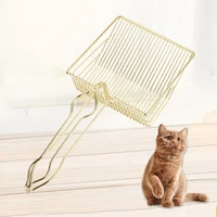metal cat litter shovel metal animal special cleaning hollow dog toilet shovel long handle large sieve spoon pet cleaning tool