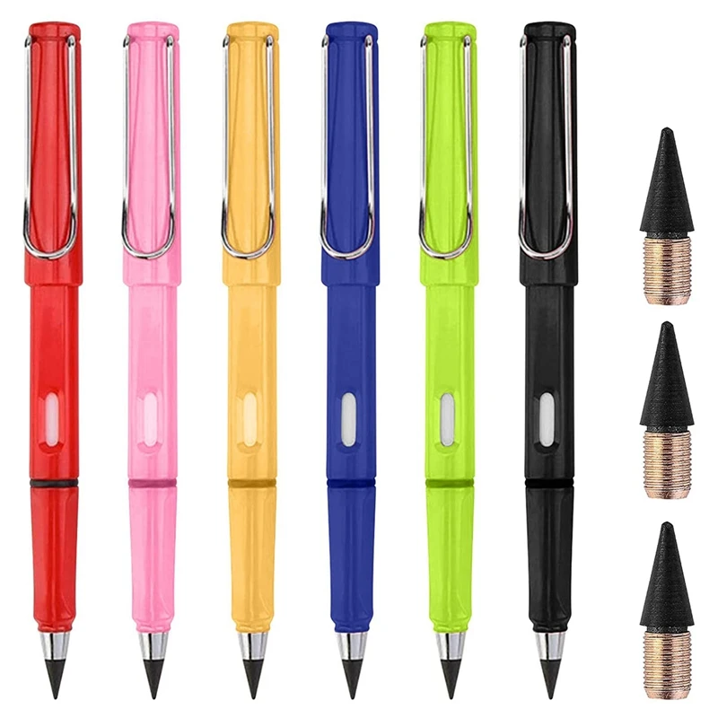 

6Pcs Inkless Pencils,Perpetual Pencil, Inkless Pencils,Eternal Technology, No Ink Pencil,with Replaceable Graphite Pen