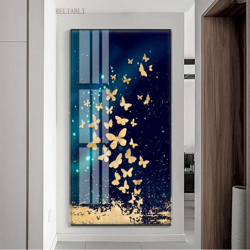 Роскошный абстрактный настенный постер в скандинавском стиле с изображением бабочки для гостиной