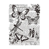 butterfly flowers plants clear stamps for diy scrapbooking card rubber stamp making album photo template crafts decoration