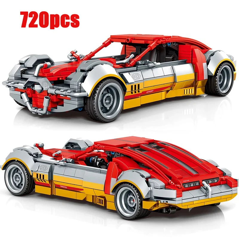 

720pcs City Technical Pull back Famous Racing car Building Blocks Expert Sports Car Vehicle Model Bricks MOC Toys For Children