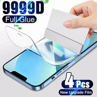 4pcs full cover hydrogel film on the for iphone 13 12 14 for iphone x xs xr xs max 6 7 8 plus 11 12 13 pro max screen protector