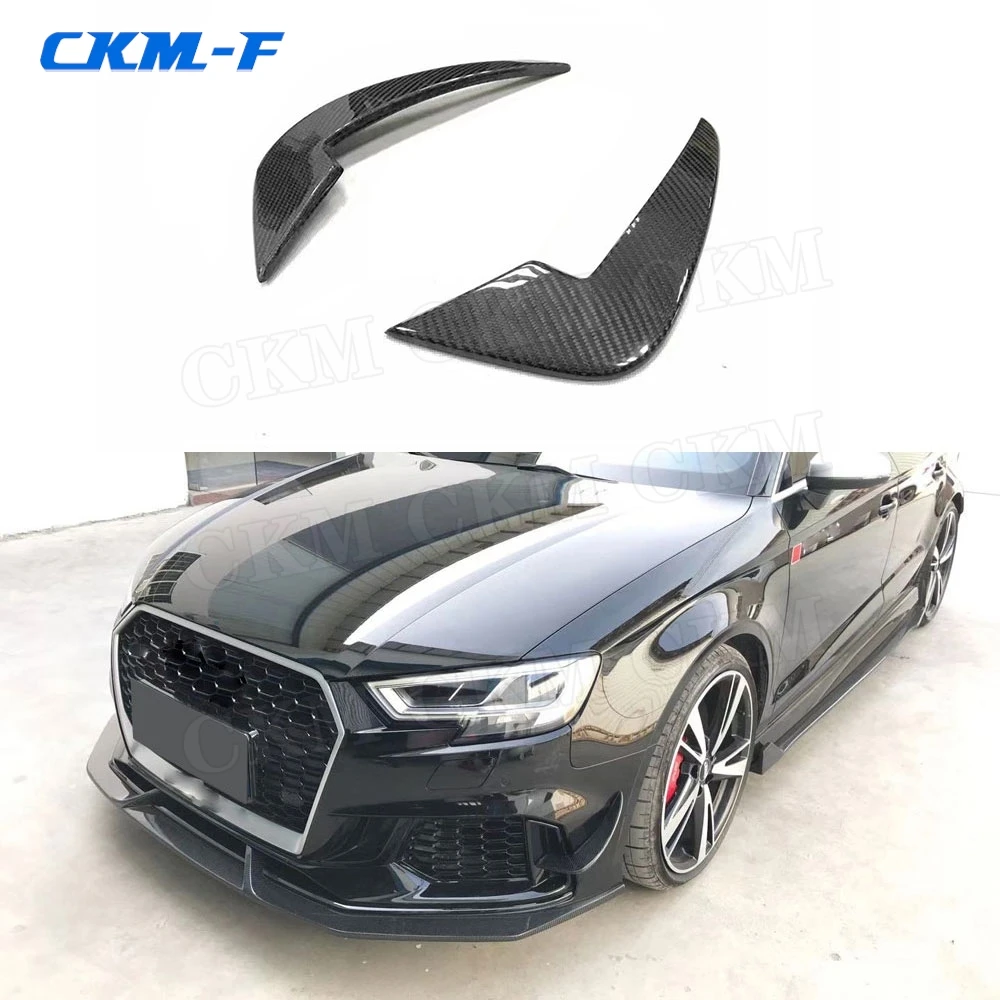 2 шт. передний бампер из углеродного волокна накладка на крылышко для Audi A3 RS3 седан