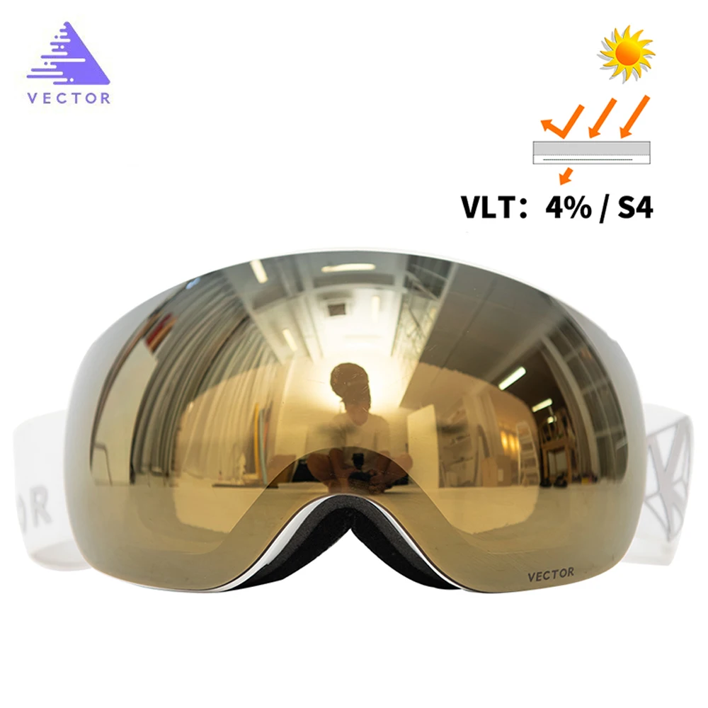 

Vector Magnets OTG Ski Goggles UV400 Snowboard Snow Glasses Anti-fog Interchangeable In Lens And Spherical Wide View Sunglasses