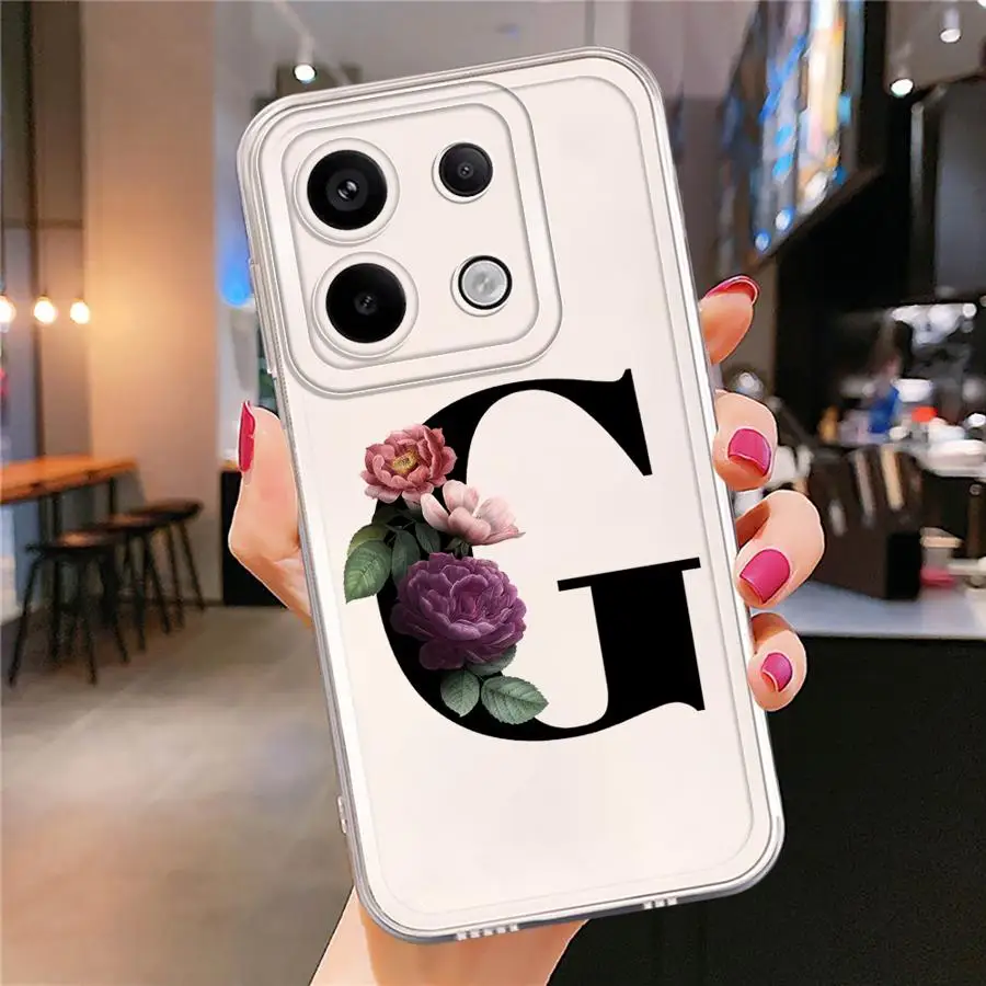 L ljubal Letter G-L Чехол для телефона Xiaomi Redmi Note 13 Pro 11 12 10 9T 10T 11S 9 11s 12s 9s Прозрачный корпус