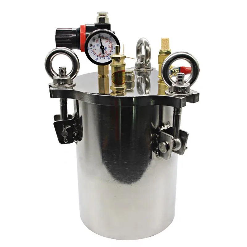 

NEW 3L Dispenser Pressure Tank 304 Stainless Steel Pressure Barrel Dispensing Valve Fluid Dispensing Storage Bucket