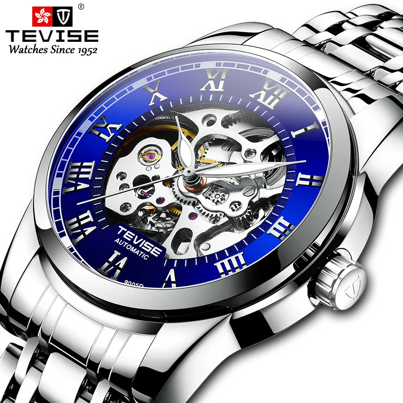 Waterproof tungsten steel watch men's automatic business simple mechanical watch men's simple luminous