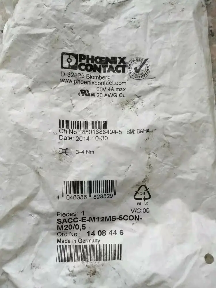 

1PC NEW Phoenix Contact SACC-E-M12MS-5CON-M20/0.5 1408446 free shipping #F2