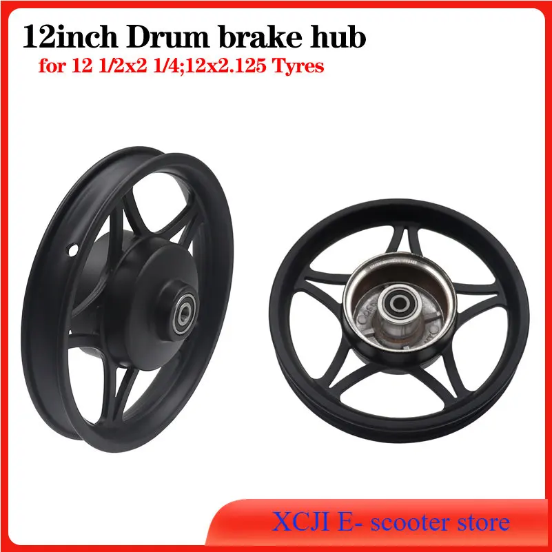 

12 Inch Drum Brake Aluminum Alloy Wheel Rims Circle Hub With 6200 Bearing For Scooter Motorcycle Hubs Parts