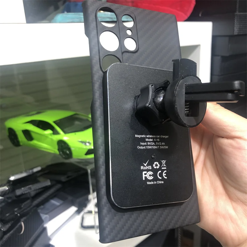 For Samsung Galaxy S23 Ultra MagSafe Magnetic Carbon Fiber  Phone Protective Cover Galaxy S23 S23 Plus  Aramid Fiber Case