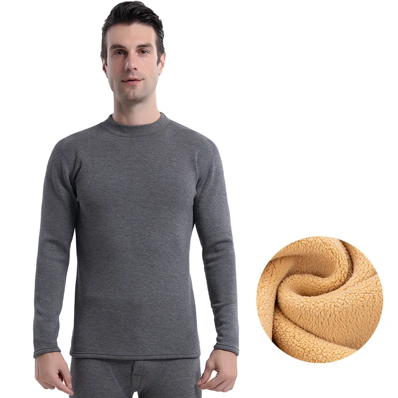Thermal Underwear Men Thick Lamb Cashmere Fleece Long Johns Heated Thermal Suit  Let You Do Not Fear The Cold