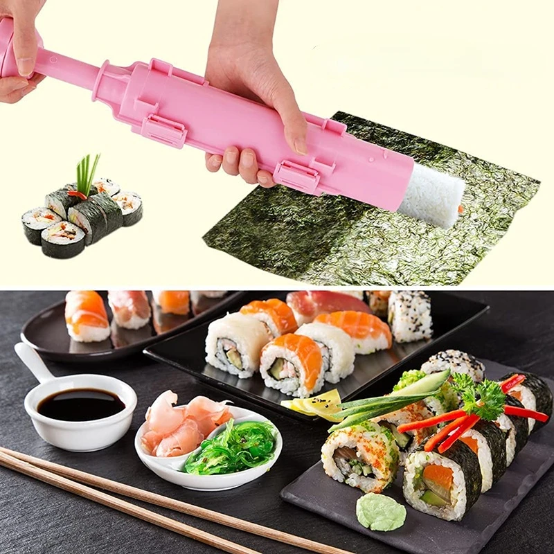 Newest Quick DIY Sushi Maker Set Machine Rice Mold Bazooka Roller Kit Vegetable Meat Rolling Tool DIY Kitchen Tools