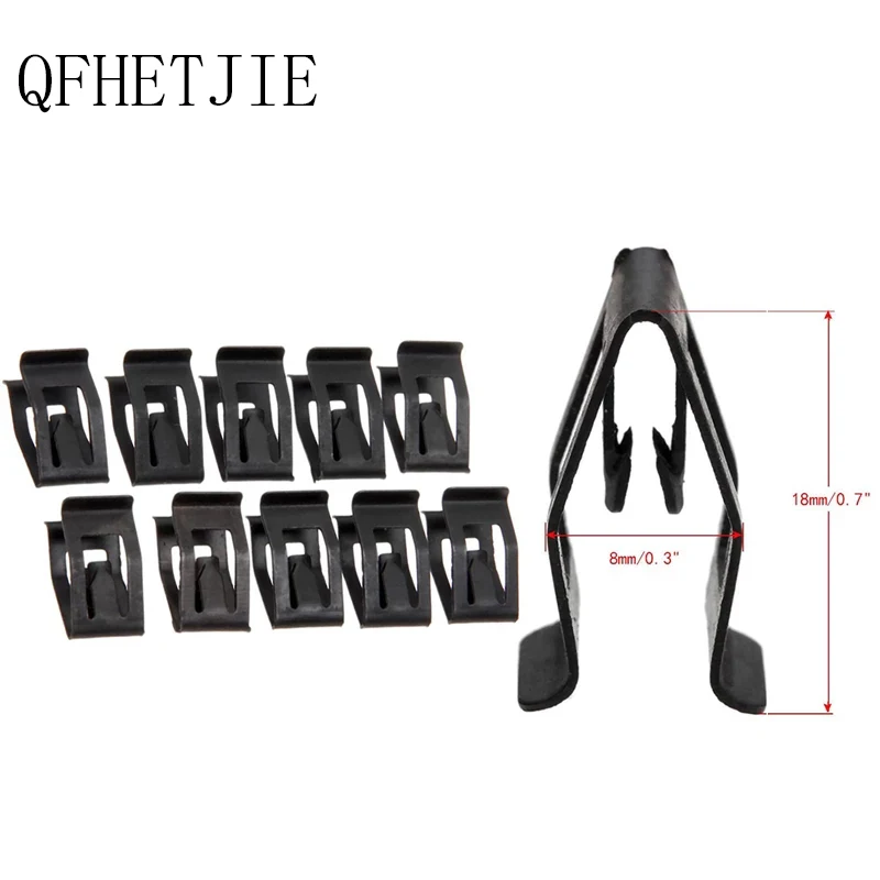 

QFHETJIE 10 шт. черный металлический зажим для отделки приборной панели держатель передней панели держатель приборной панели зажим для Ford Mazda Audi ...
