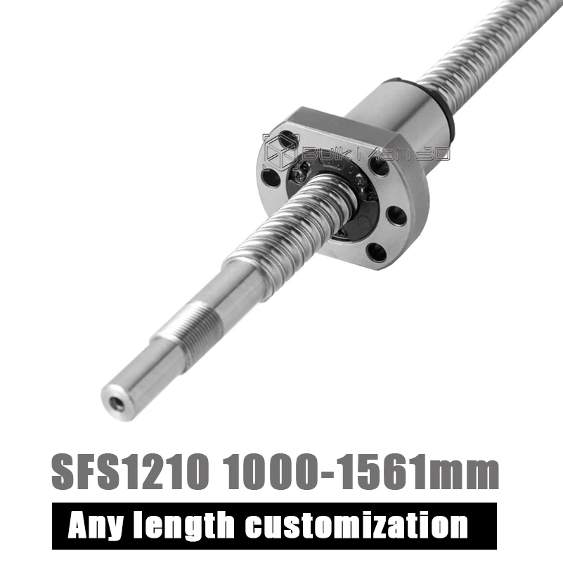 

SFS1210 Ball Screw High Speed Quiet Transmission 1000~1561mm C7 Roller Ballscrew With Single Ball Nut For CNC Parts