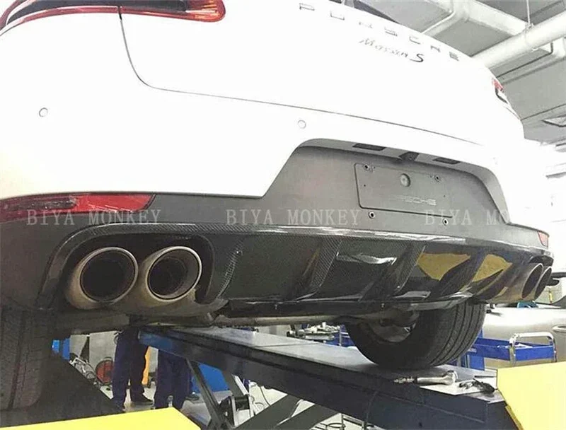 Новинка! Передняя губа заднего диффузора из углеродного волокна для Porsche Macan 2014 2015