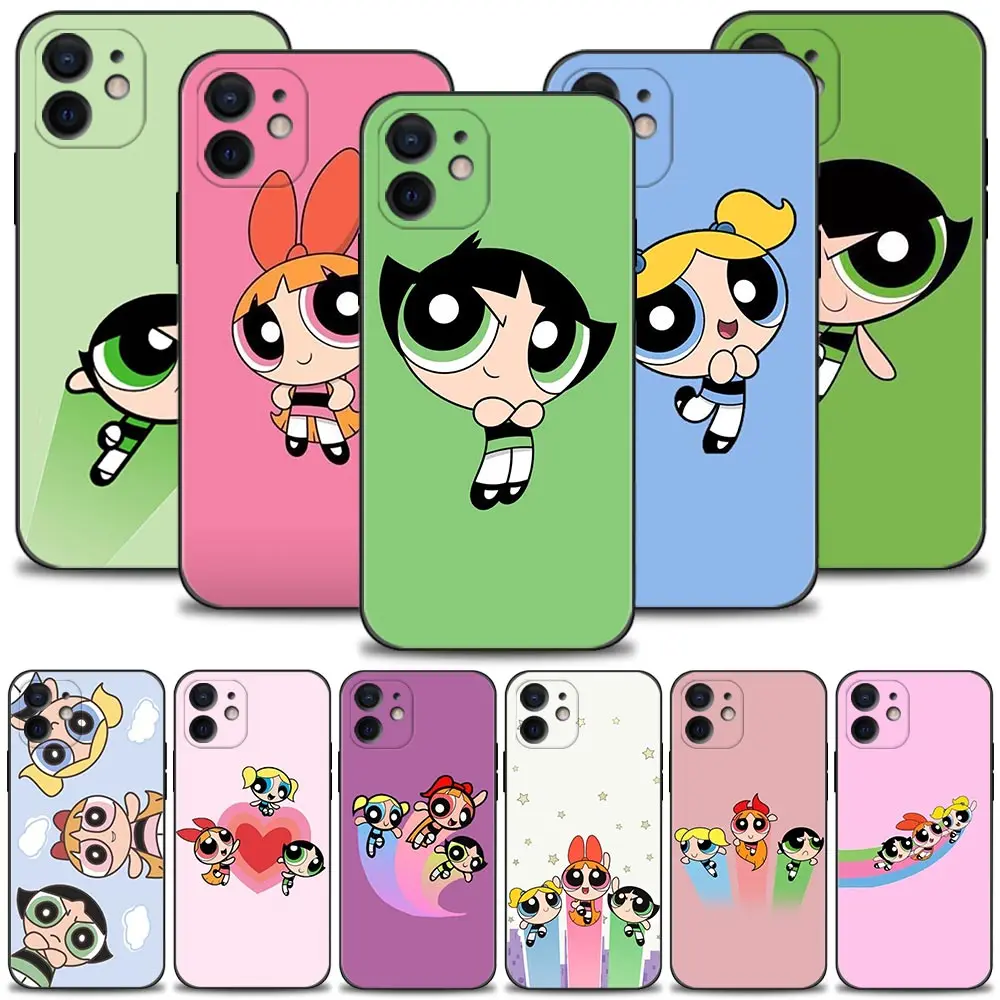 

Powerpuff Girls Rainbow Style Case For Apple iPhone 13 11 12 Pro Max XR X 8 7 6 6S Plus XS 5 5S 13mini SE Cover Silicon Shell