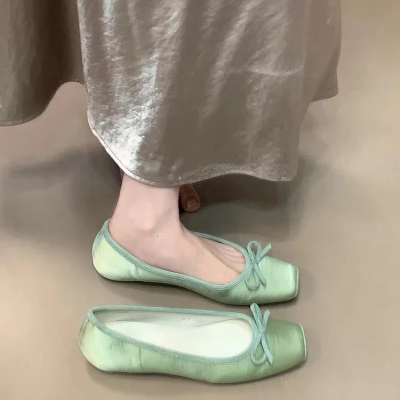 Новинка 2023 года твидовые женские удобные балетки без шнуровки на плоской подошве