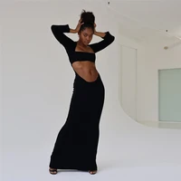 autumn 2022 womens new fashion sexy hollow tube top solid color bag hip slim dress harajuku y2k dress for women