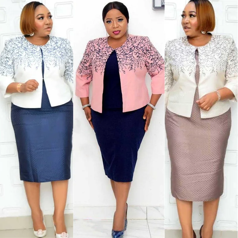 

African women suit dress Mother clothing 2021 Jacket+Skirt