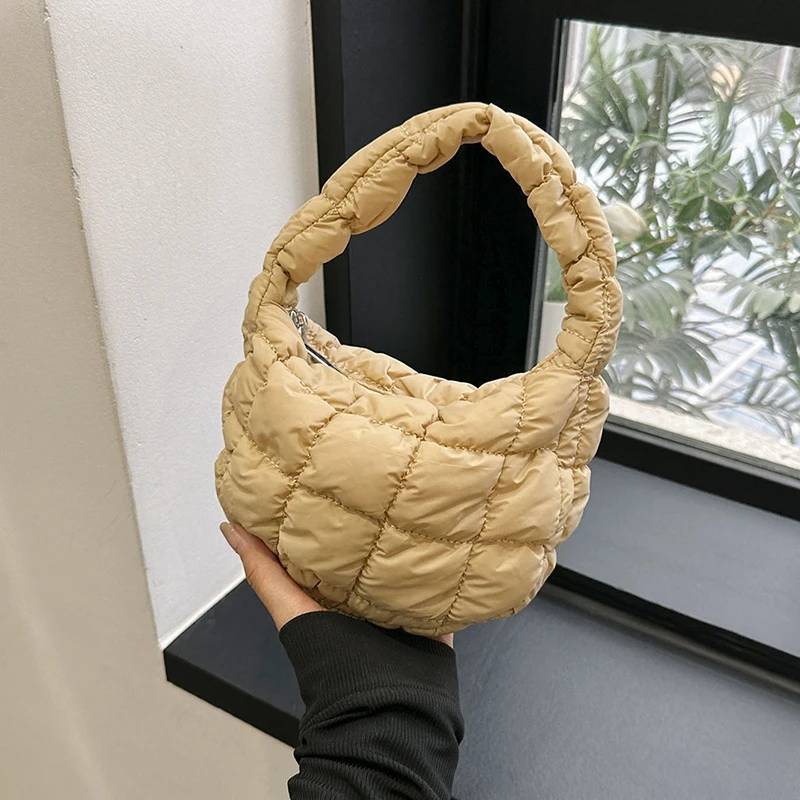 Elegant Fashion Quilted Shoulder Bags for Women Pleated Cloud Mini Bag Femal Versatile Lightweight Small Handbag