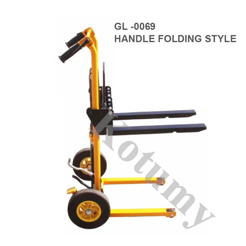 

Четырехколесный несущий вилочный погрузчик весом 200 кг, портативный штабелер с ручной перемещением, легкий бытовой подъемный грузовик, складная плоская тележка с тигром