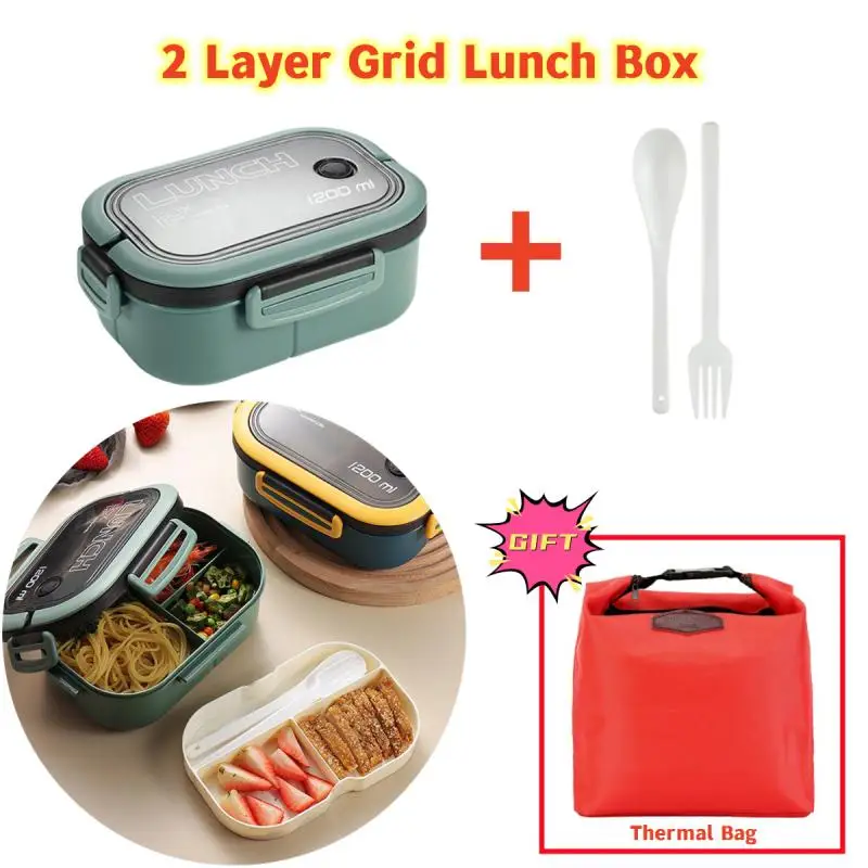 

Portable Double-layer Bento Box Microwave Oven Lunch Box For Office Workers Fat-reducing Meals Breathable Sealed Lunch Bento Box