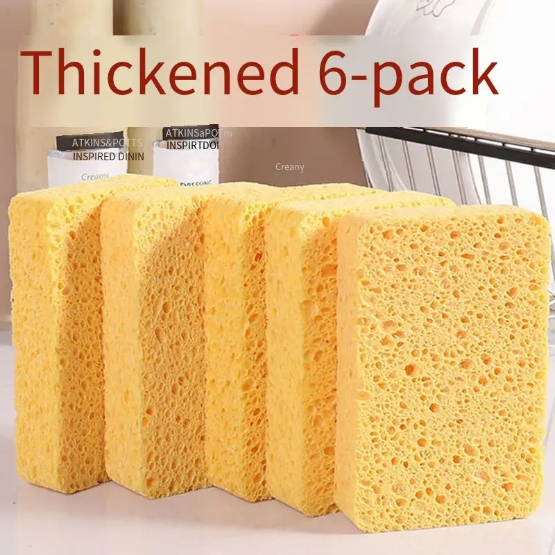 

Kitchen Accessories Thickened Natural Wood Pulp Cotton Dishwashing Cleaning And Decontamination Kitchen Dishwashing Brush Pot