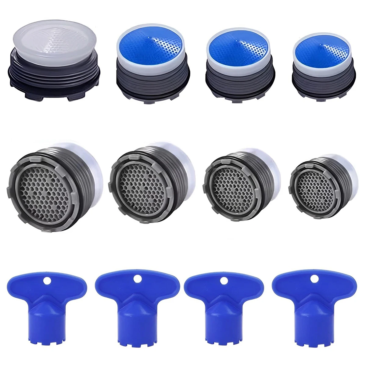 

8 шт. аэратор для смесителя 16,2-23,5 мм аэраторы для смесителей аэратор для смесителя экономия воды для смесителя с 4 размерами гаечного ключа