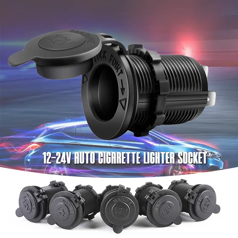 

2pcs Waterproof 12V-24V Car Boat Cigarette Lighter Socket Charger Power Adapter Outlet Motorcycle RV Modification Socket