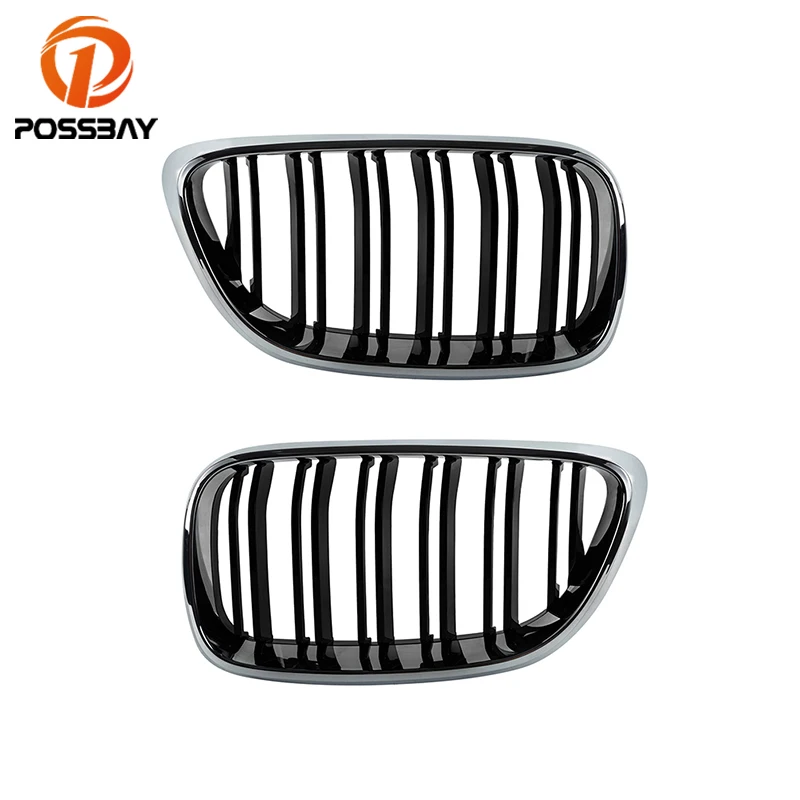 

1Pair Front Grills Chrome + Black Fit for 2 Series F22 Coupe/F23 Convertible (14-on)/2 Series F87 M2 (16-on) Front Bumper Grille