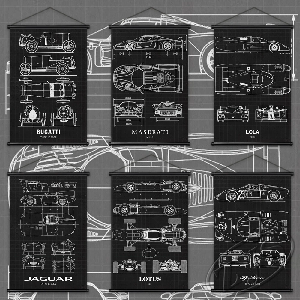 

Свиток супер автомобиль постер на холсте транспортное средство подвесная живопись схема печать на стене искусство патент картина домашний...