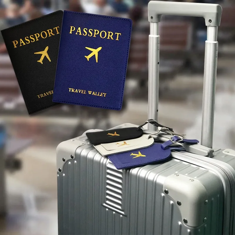 

Passport Cover Pu Leather Travel ID Credit Card Passport Holder Packet Wallet Purse Bags Women Luggage Name Card Holder Tags