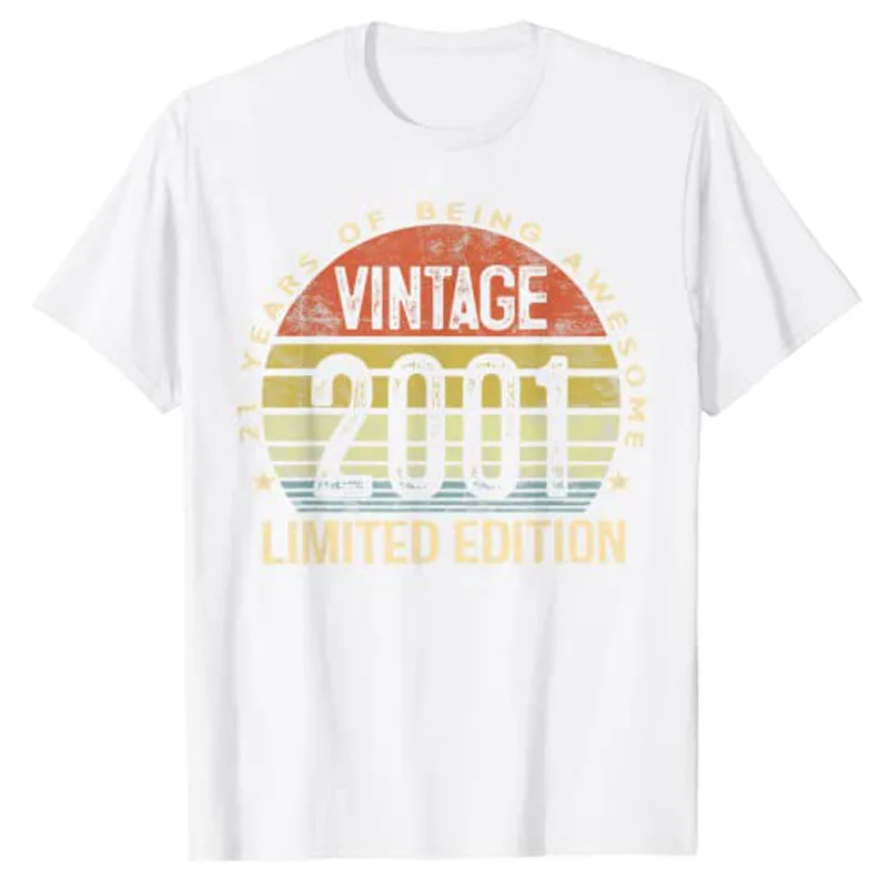 21-летние подарки винтажная коллекция 2001 футболка ограниченной серии графическая